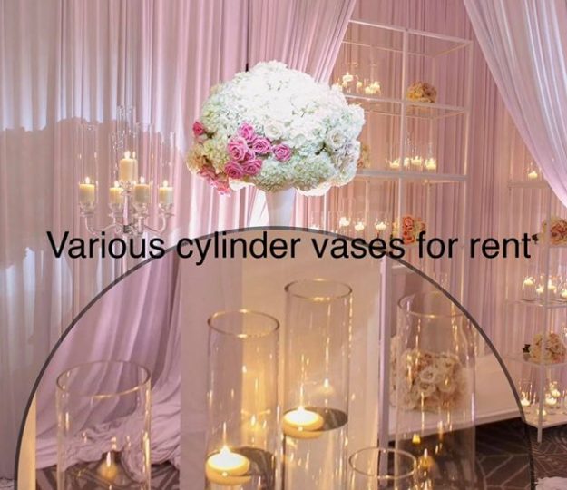 cylinder vases head table circular pic