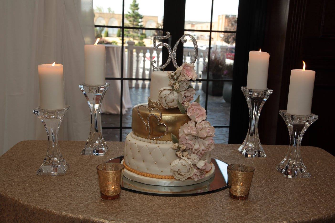50th anniversary .4 crystal candle stands